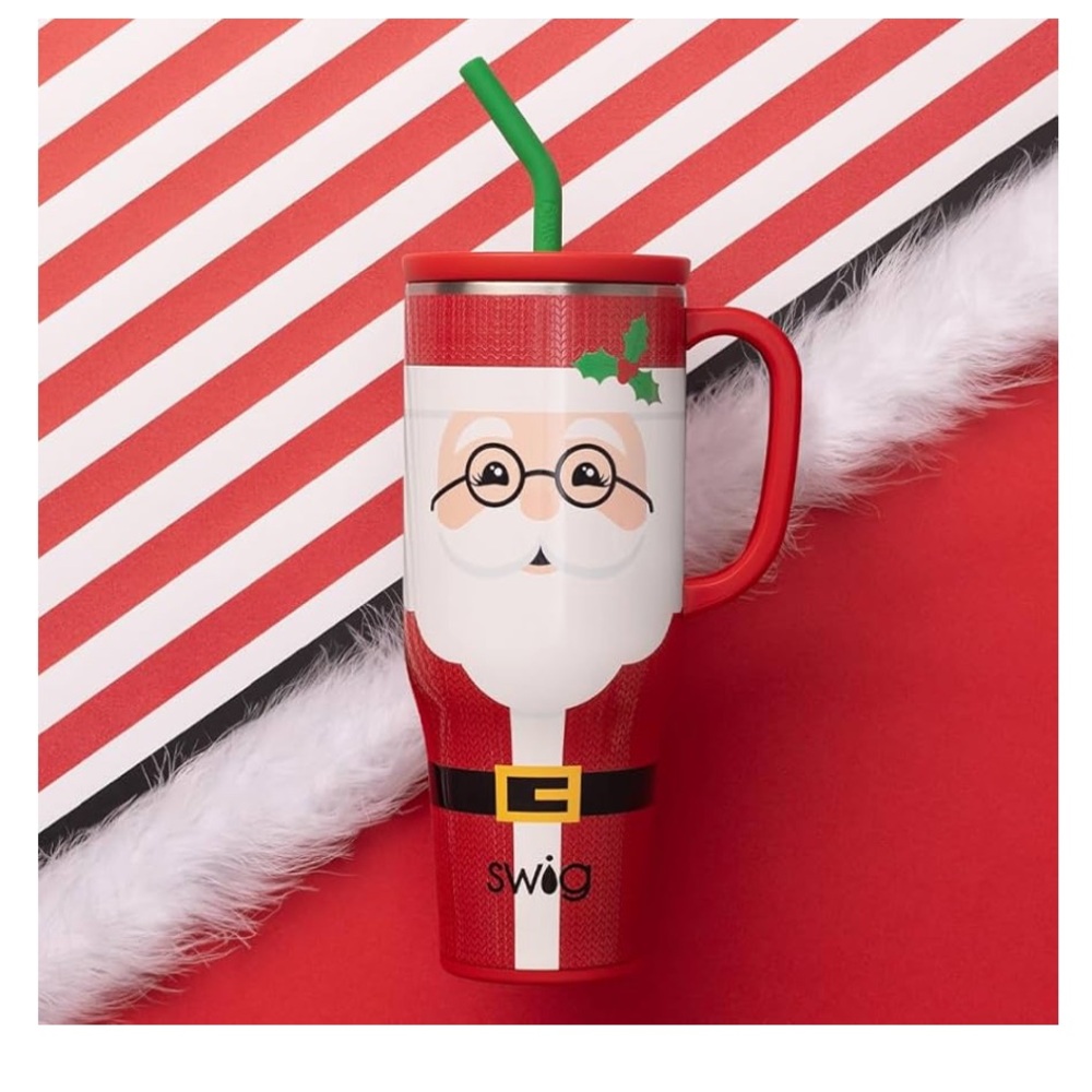 Santa Claus 30 oz tumbler SWIG life Insulated Tumbler with Straw. Brand new
